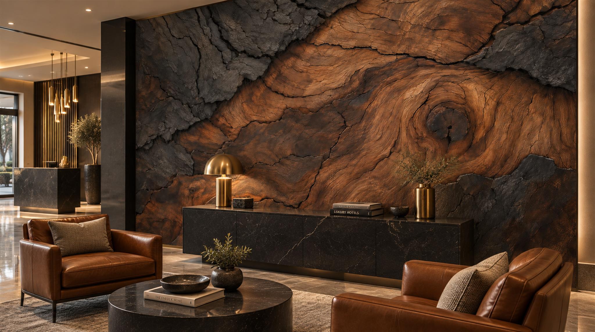 Brown Wood Grain Wallpaper Mural Scene