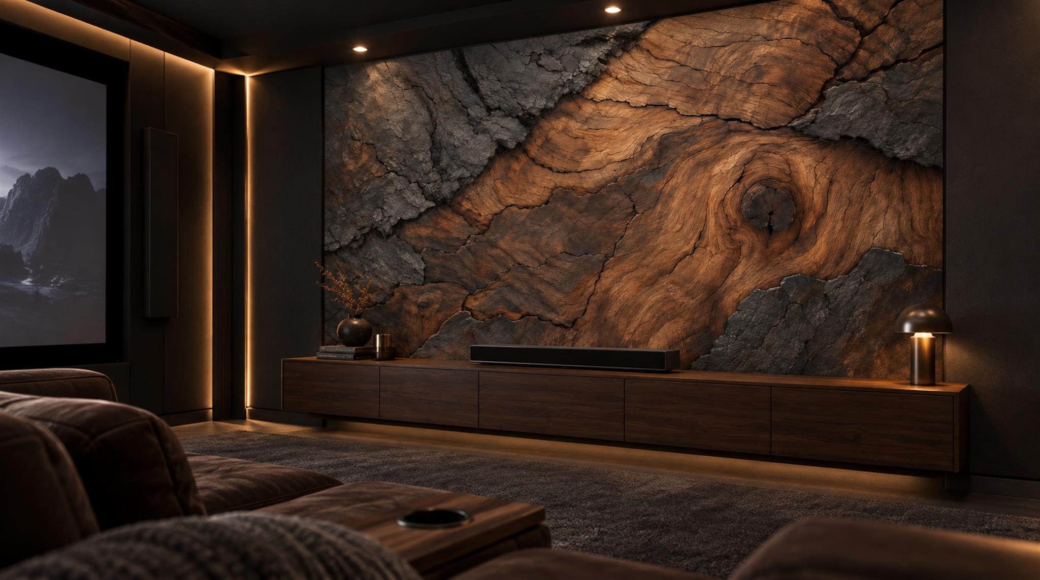 Brown Wood Grain Wallpaper Mural Scene