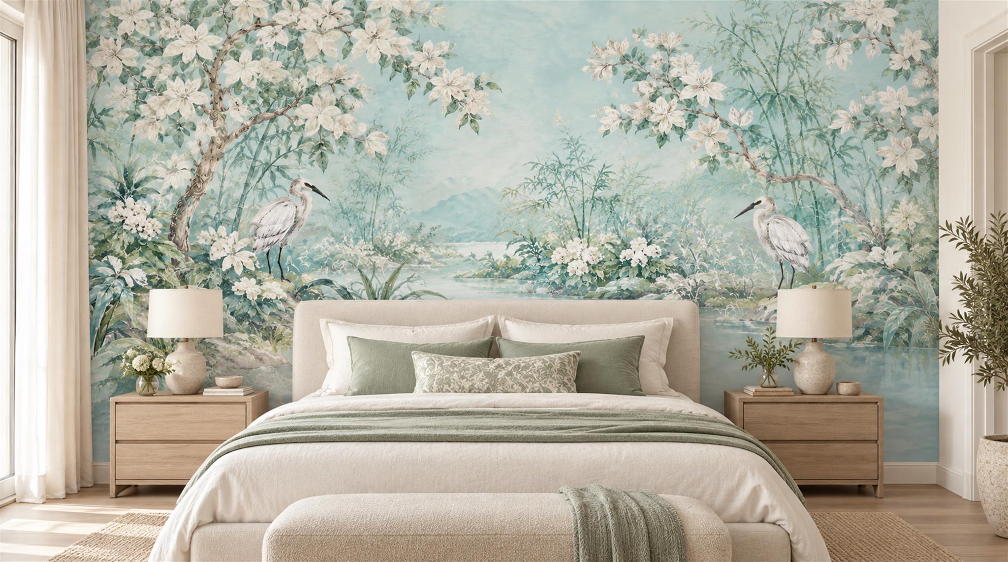 Sage Green Decorative Wall Art Wallpaper Mural Main