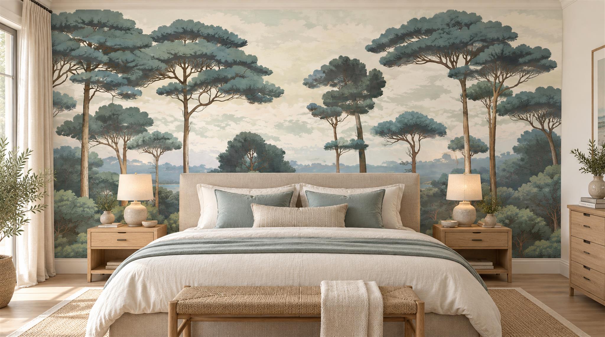 Sage Green Decorative Wall Art Wallpaper Mural Main