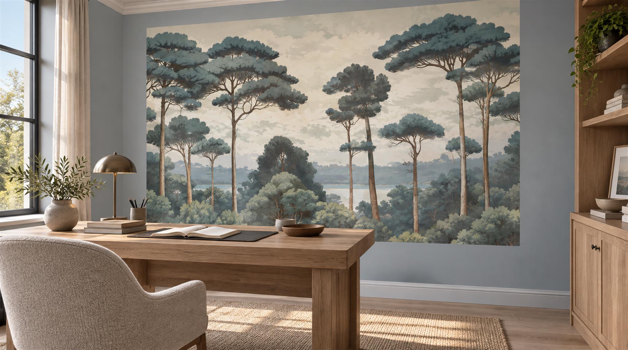 Sage Green Decorative Wall Art Wallpaper Mural Scene