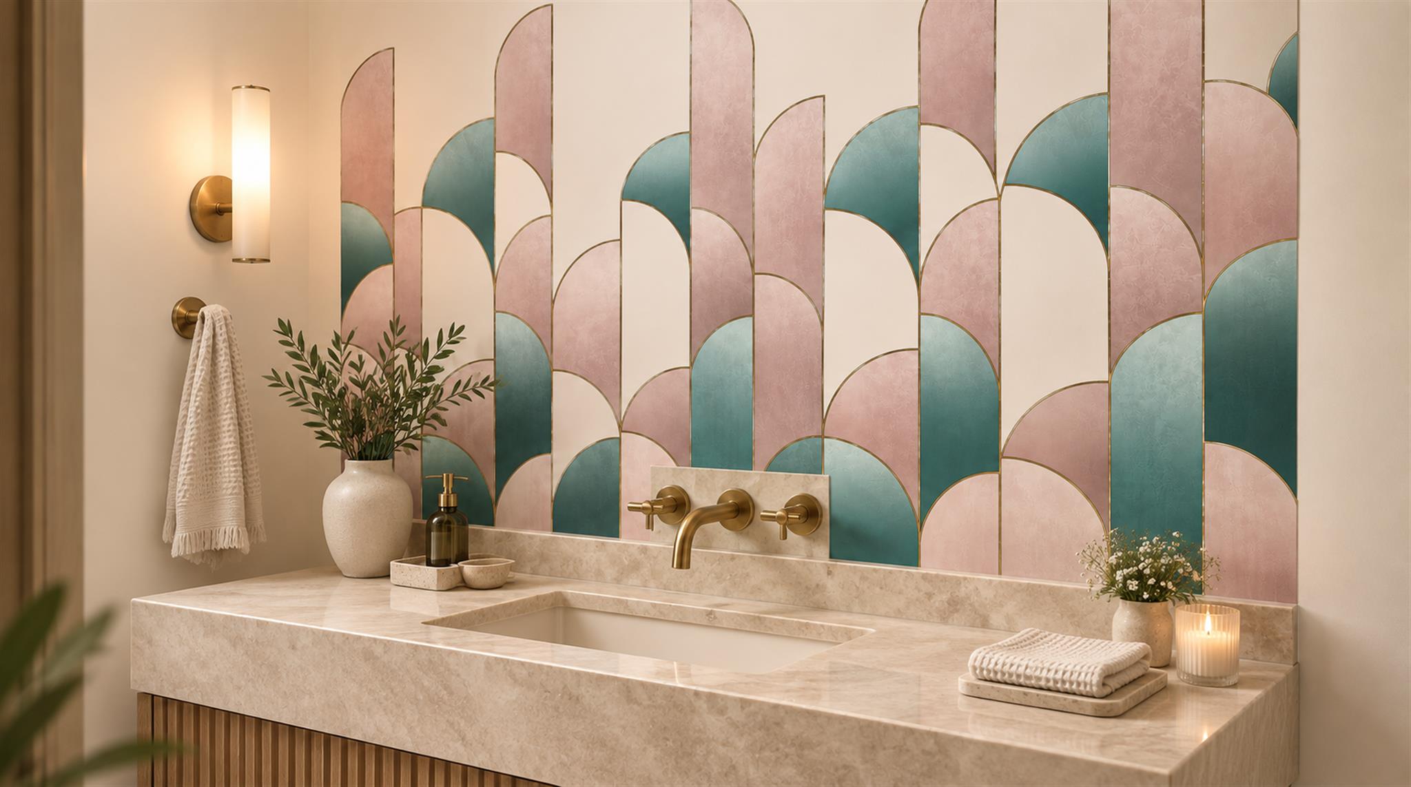 Soft Pastel Decorative Wall Art Wallpaper Mural Scene