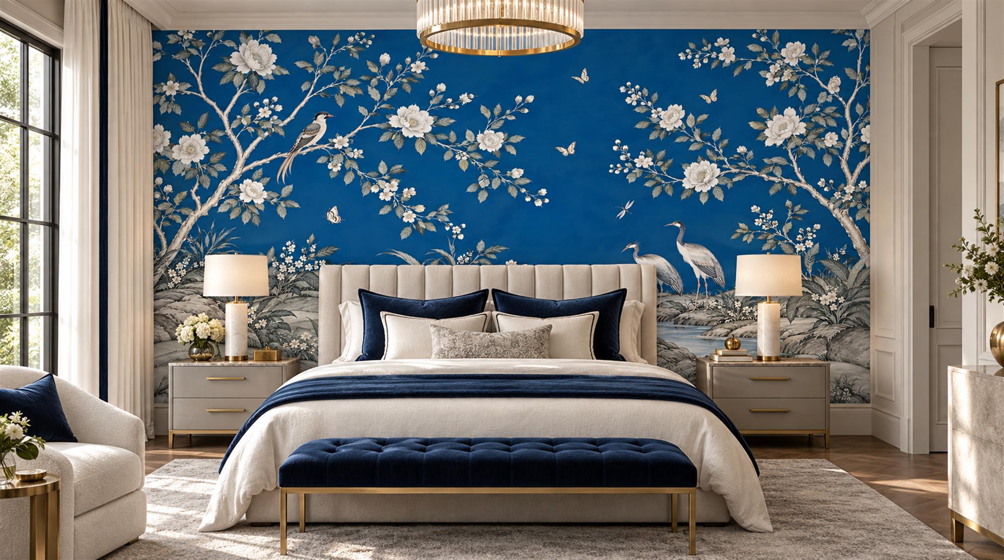 Blue Decorative Wall Art Wallpaper Mural Main