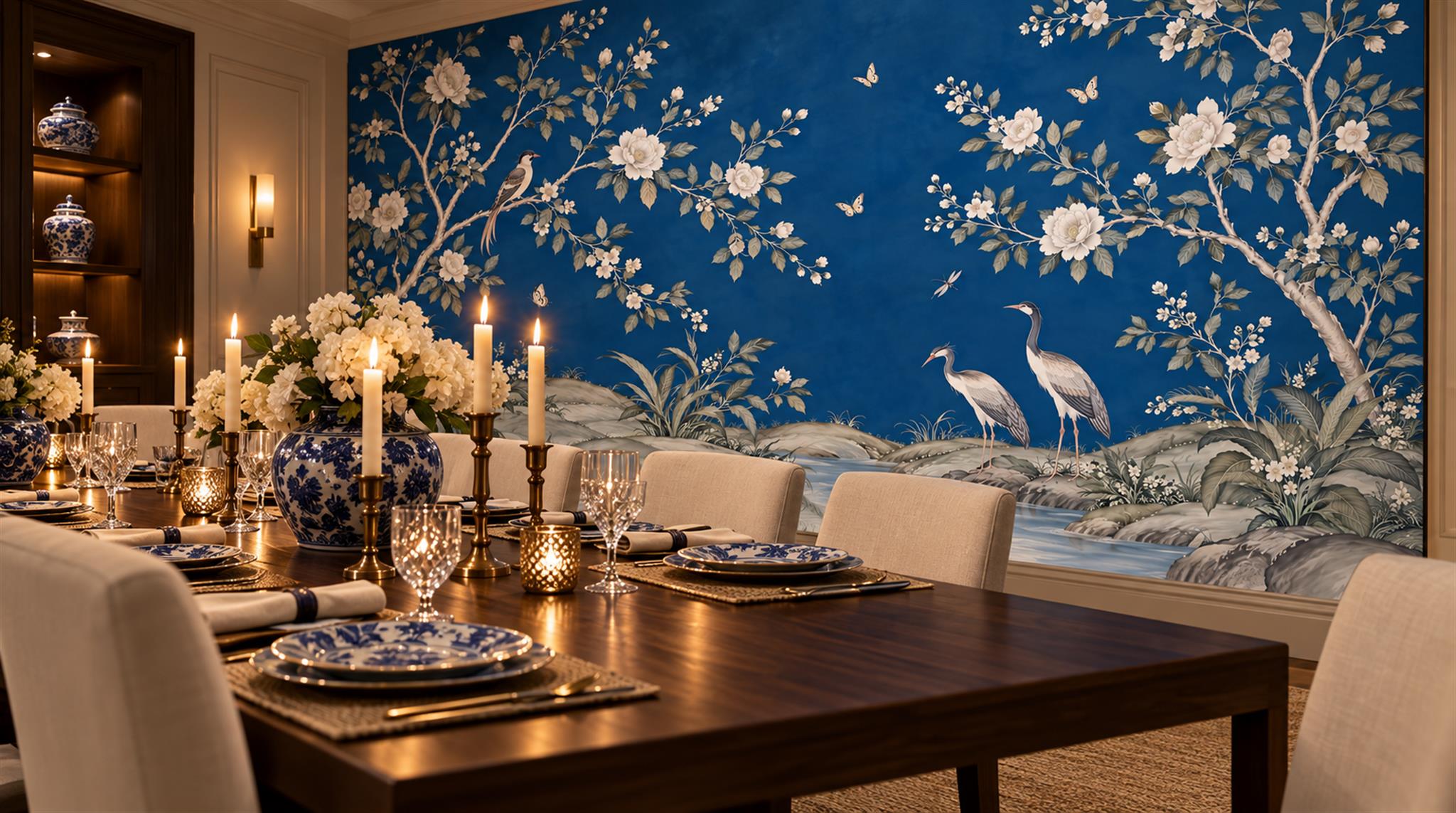 Blue Decorative Wall Art Wallpaper Mural Scene