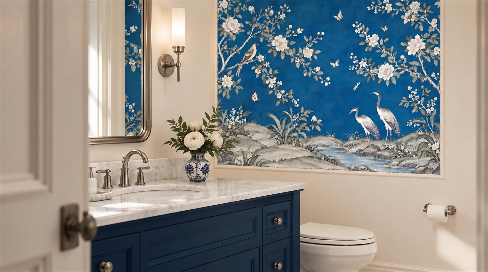 Blue Decorative Wall Art Wallpaper Mural Scene