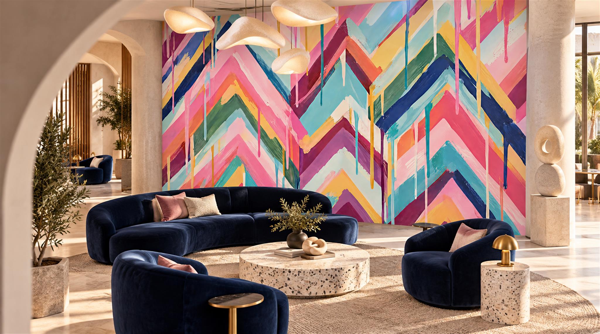 Neutral Decorative Wall Art Wallpaper Mural Scene