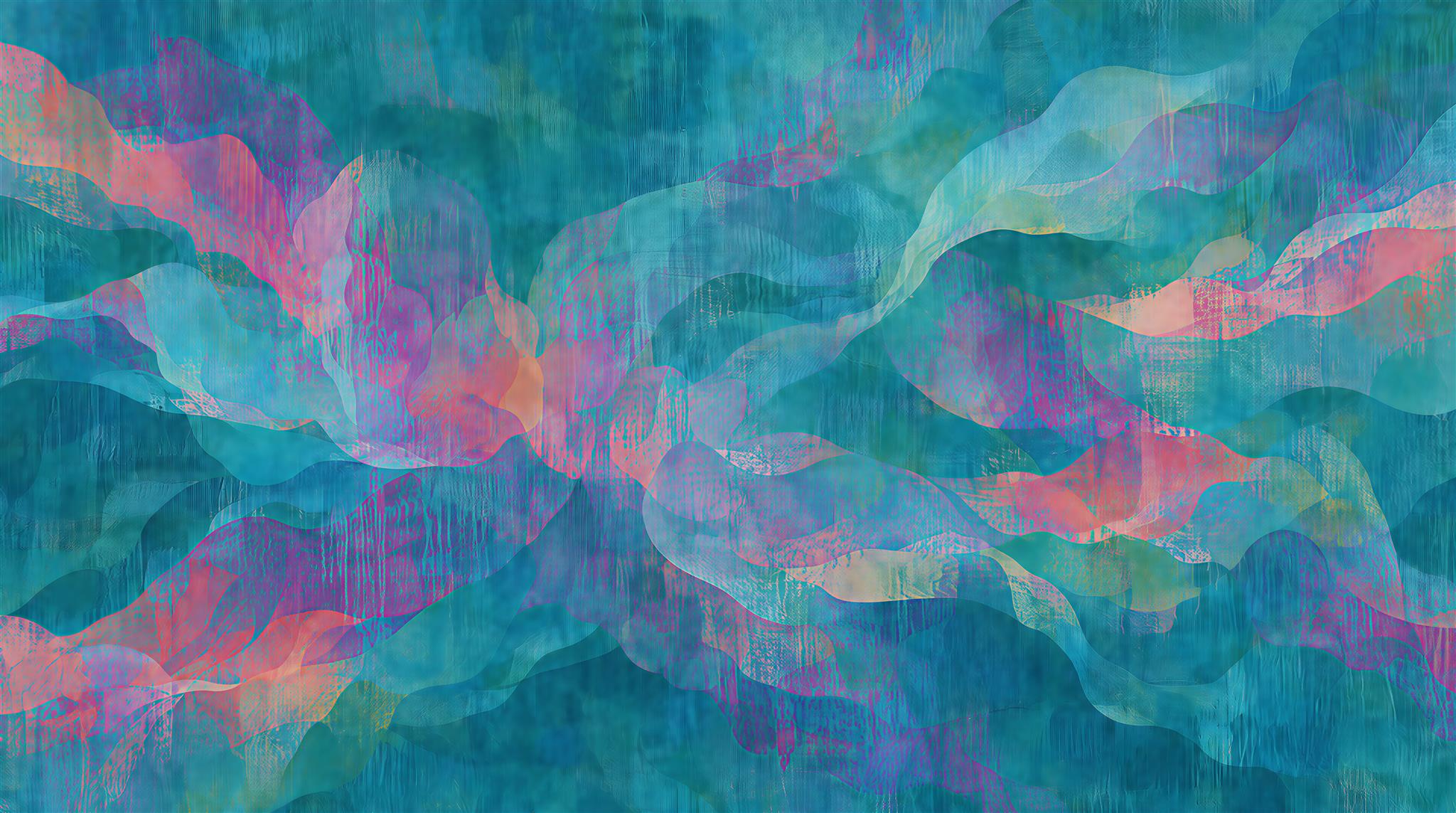 Teal Abstract Geometry Wallpaper Mural Main