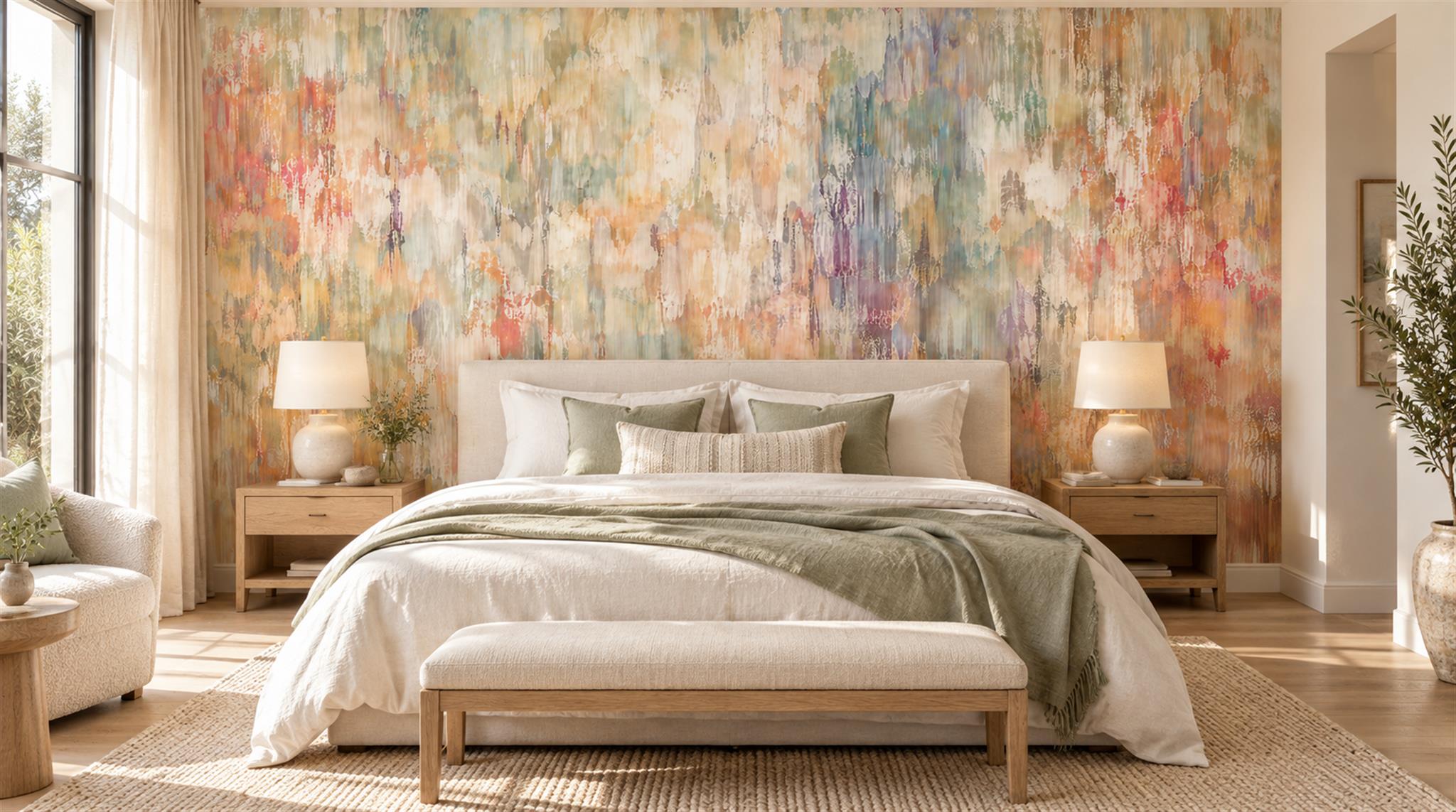 Neutral Abstract Geometry Wallpaper Mural Main