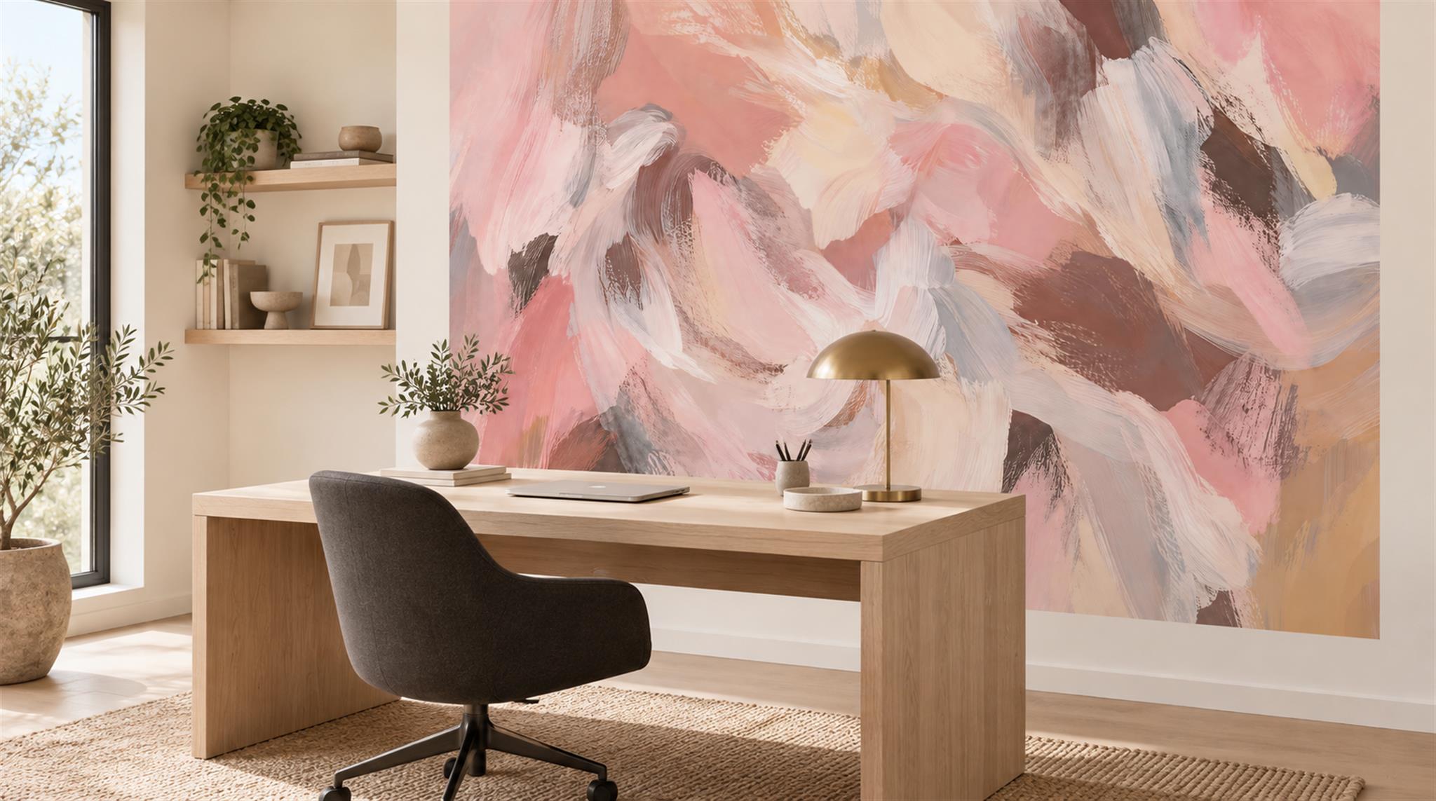 Pink Abstract Geometry Wallpaper Mural Scene