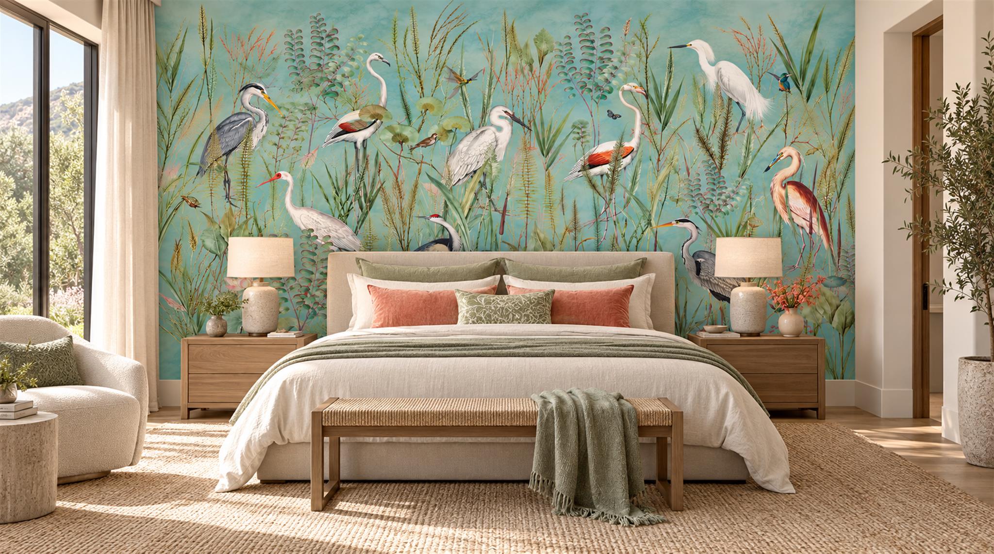 Aqua Decorative Wall Art Wallpaper Mural Main