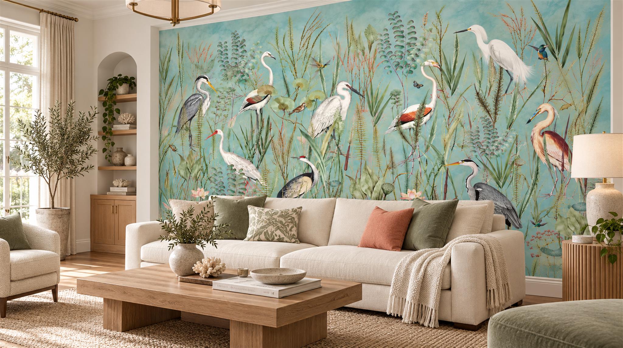 Aqua Decorative Wall Art Wallpaper Mural Scene