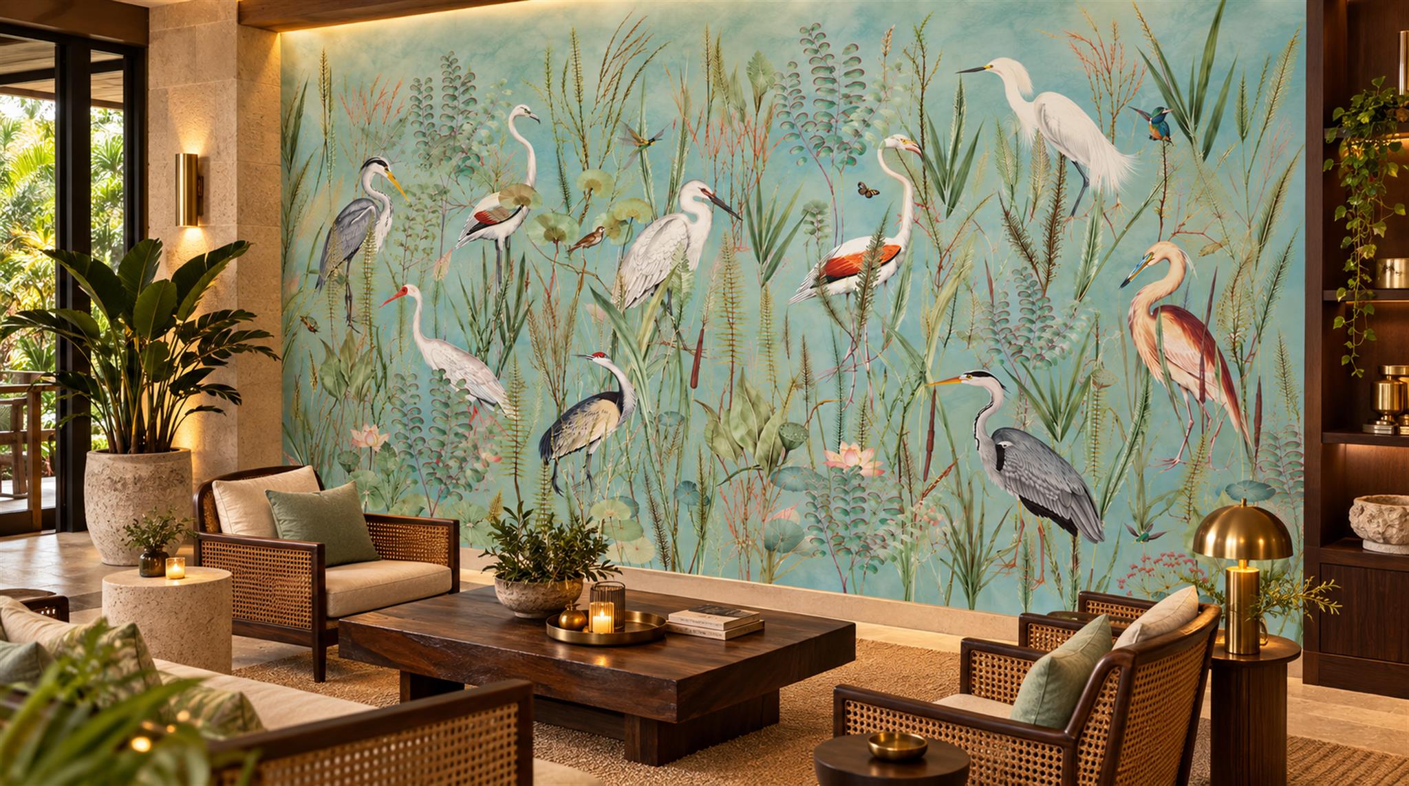 Aqua Decorative Wall Art Wallpaper Mural Scene