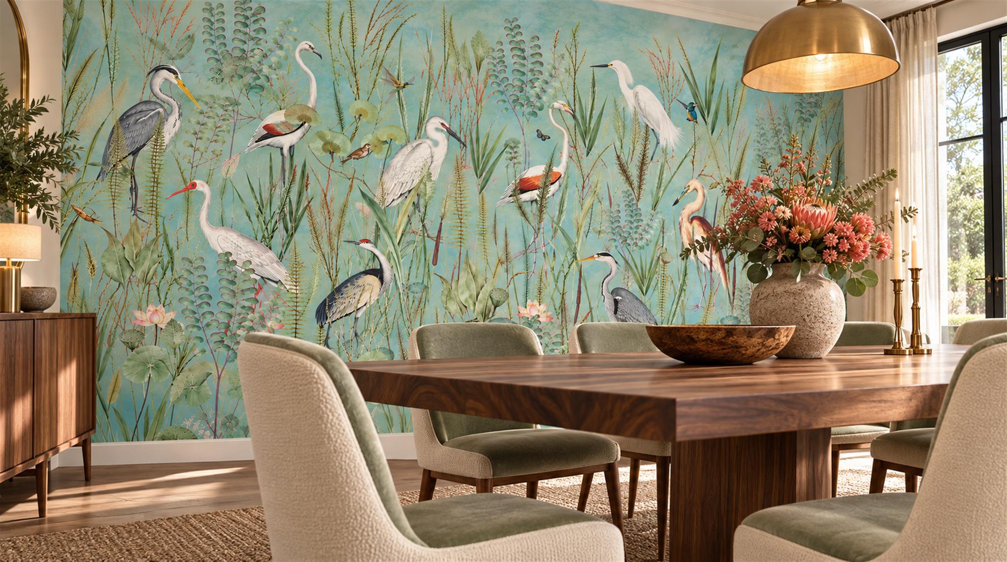 Aqua Decorative Wall Art Wallpaper Mural Scene