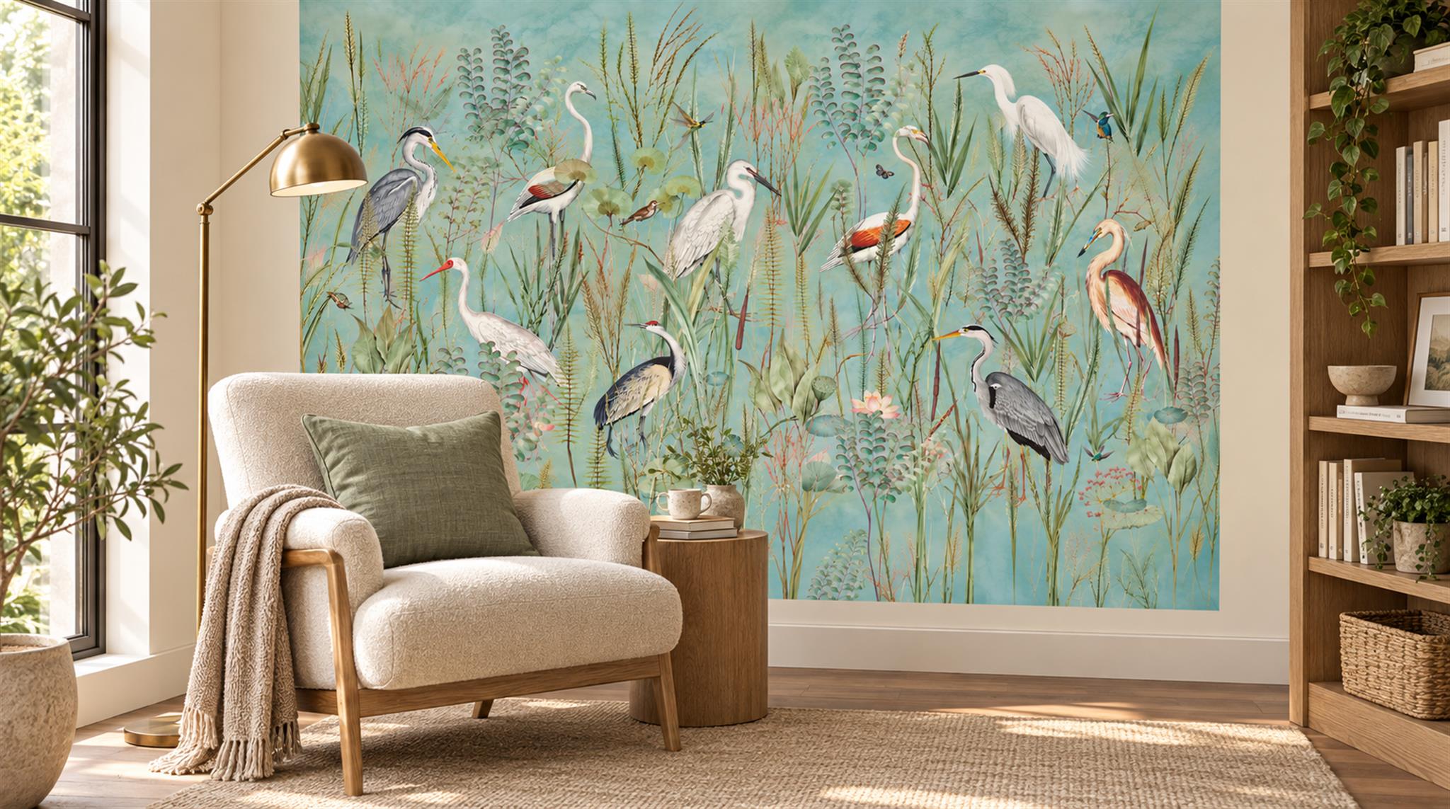 Aqua Decorative Wall Art Wallpaper Mural Scene