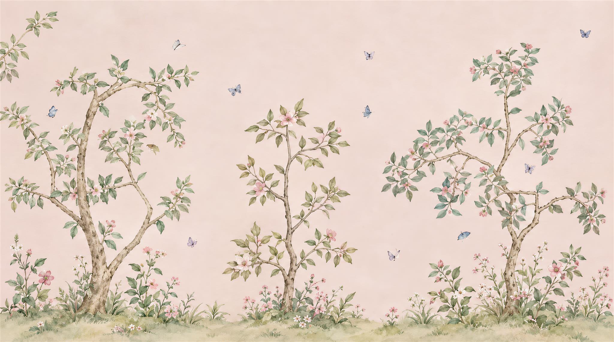 Pink Decorative Wall Art Wallpaper Mural Main