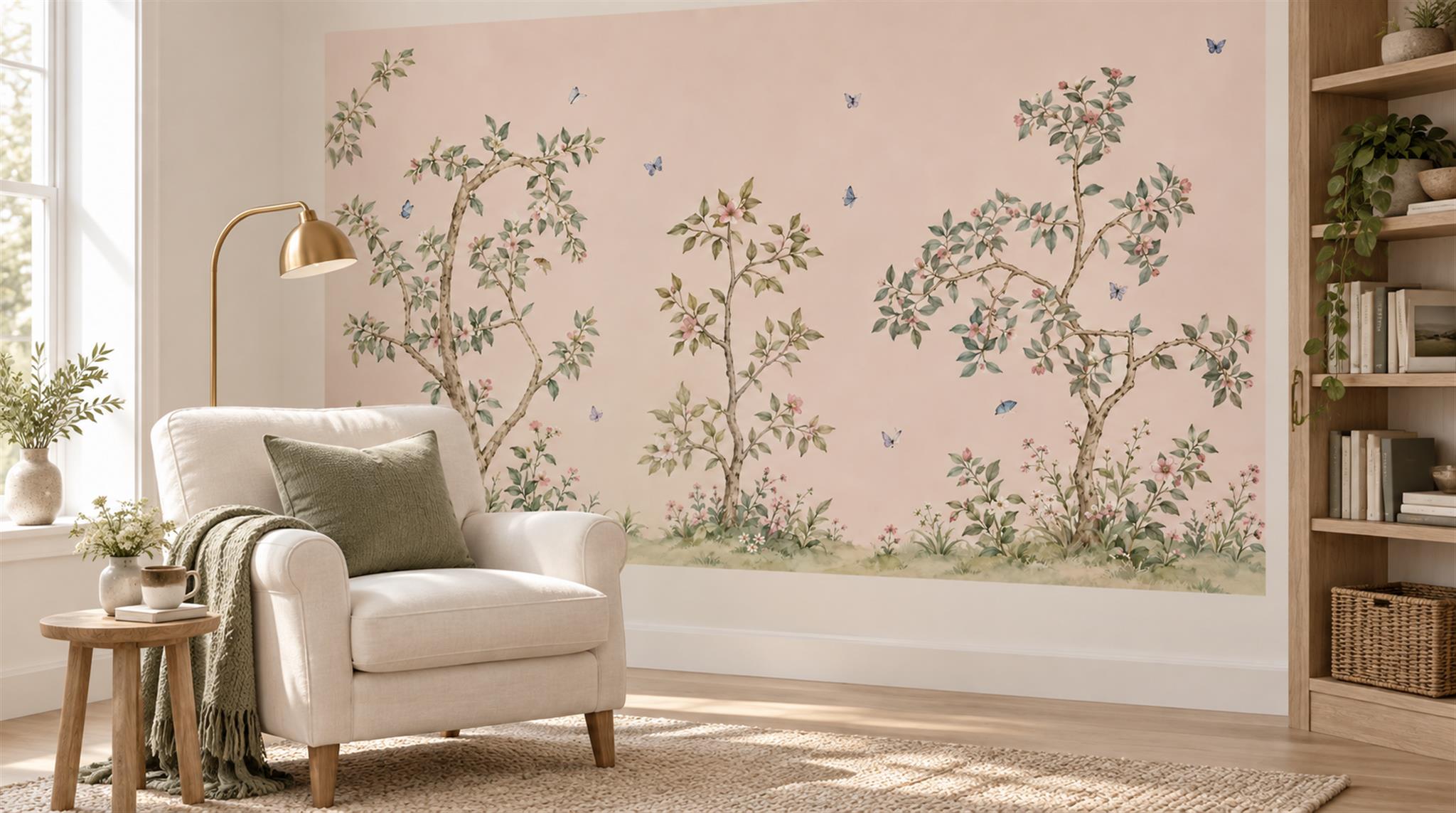 Pink Decorative Wall Art Wallpaper Mural Scene