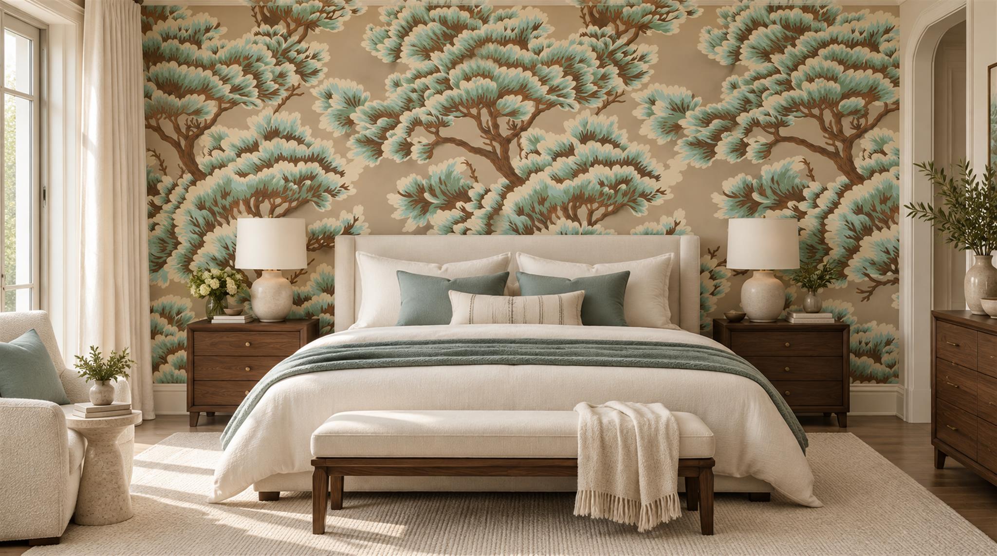 Taupe Decorative Wall Art Wallpaper Mural
