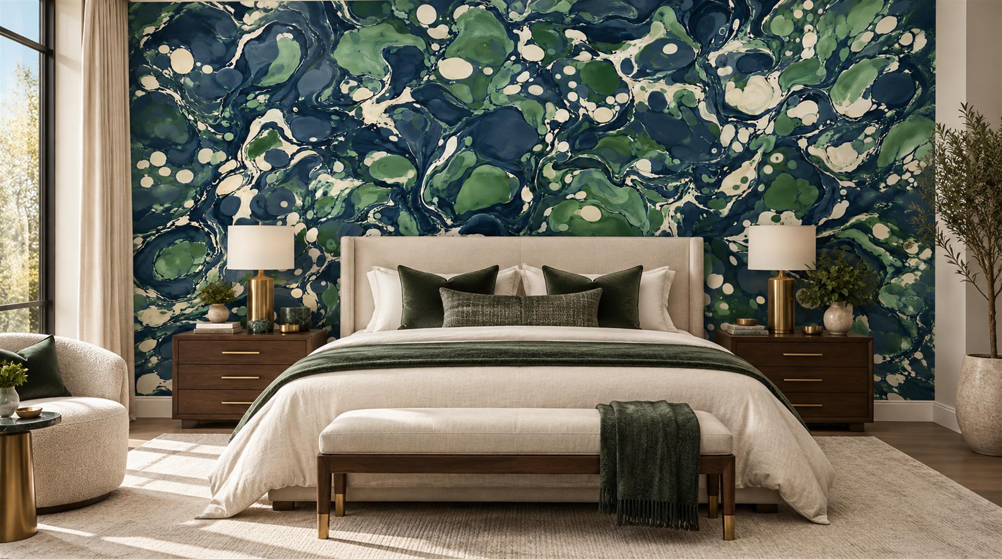 Navy Decorative Wall Art Wallpaper Mural Main