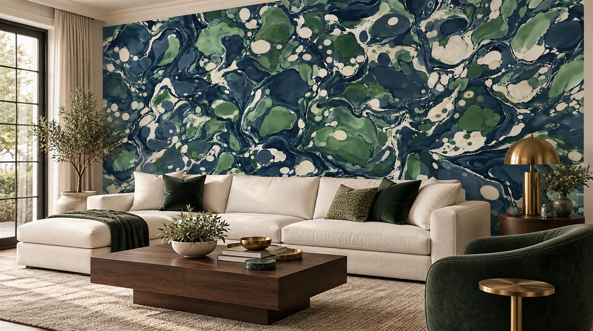 Navy Decorative Wall Art Wallpaper Mural Scene