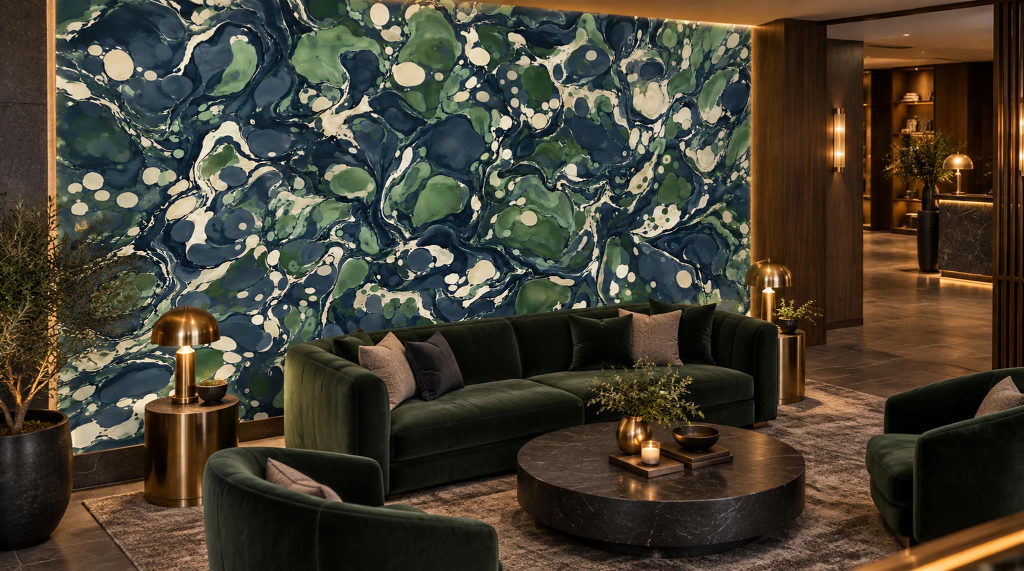 Navy Decorative Wall Art Wallpaper Mural Scene