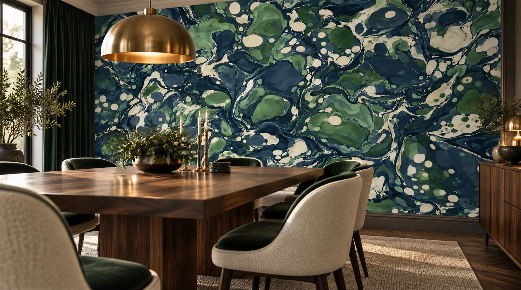 Navy Decorative Wall Art Wallpaper Mural Scene