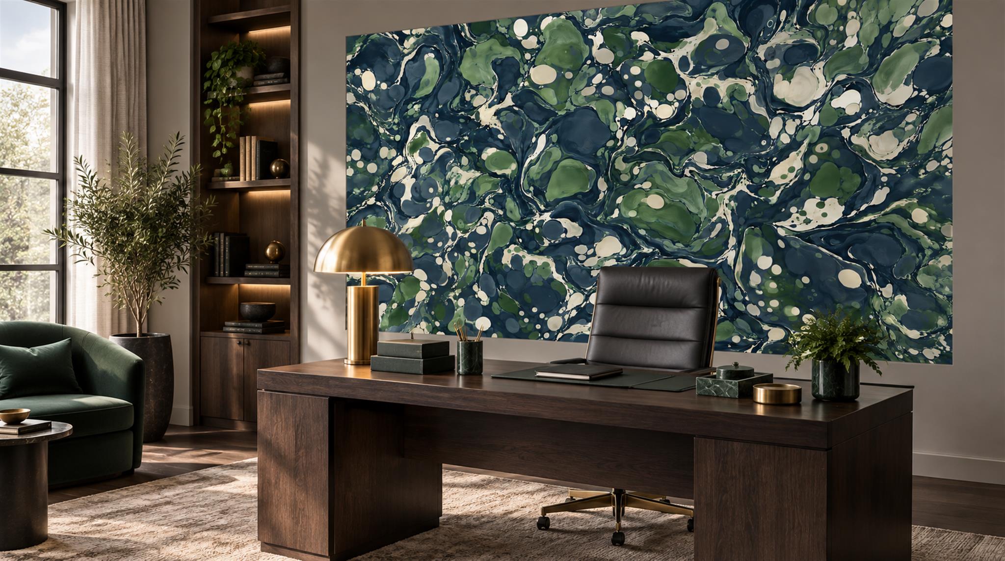 Navy Decorative Wall Art Wallpaper Mural Scene