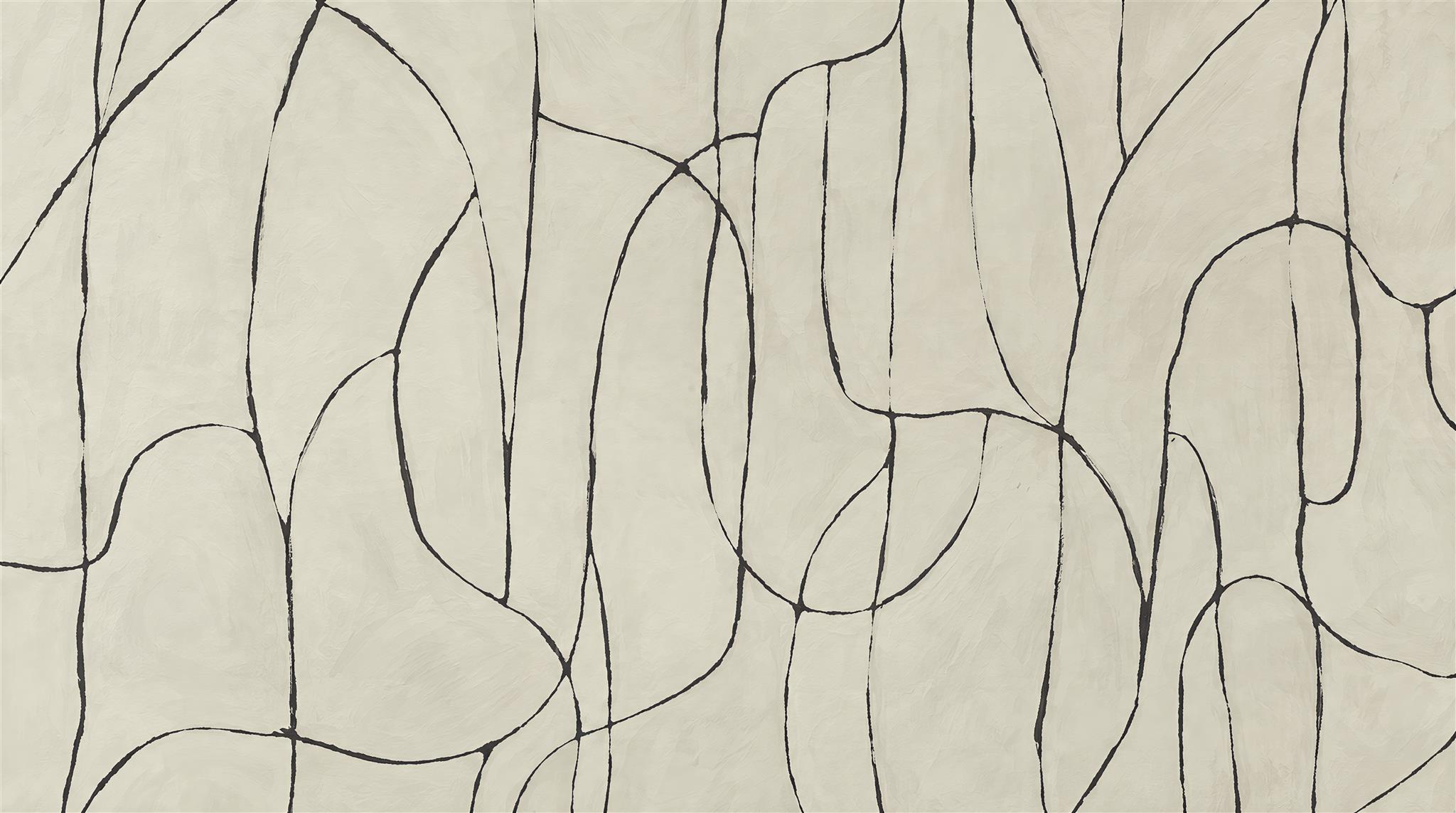 Ivory Linear Geometry Wallpaper Mural Main