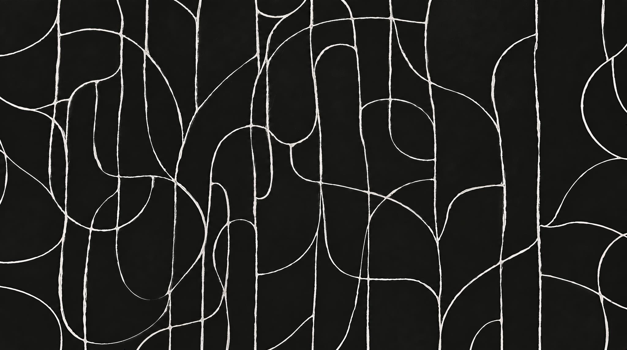 Black Linear Geometry Wallpaper Mural Main