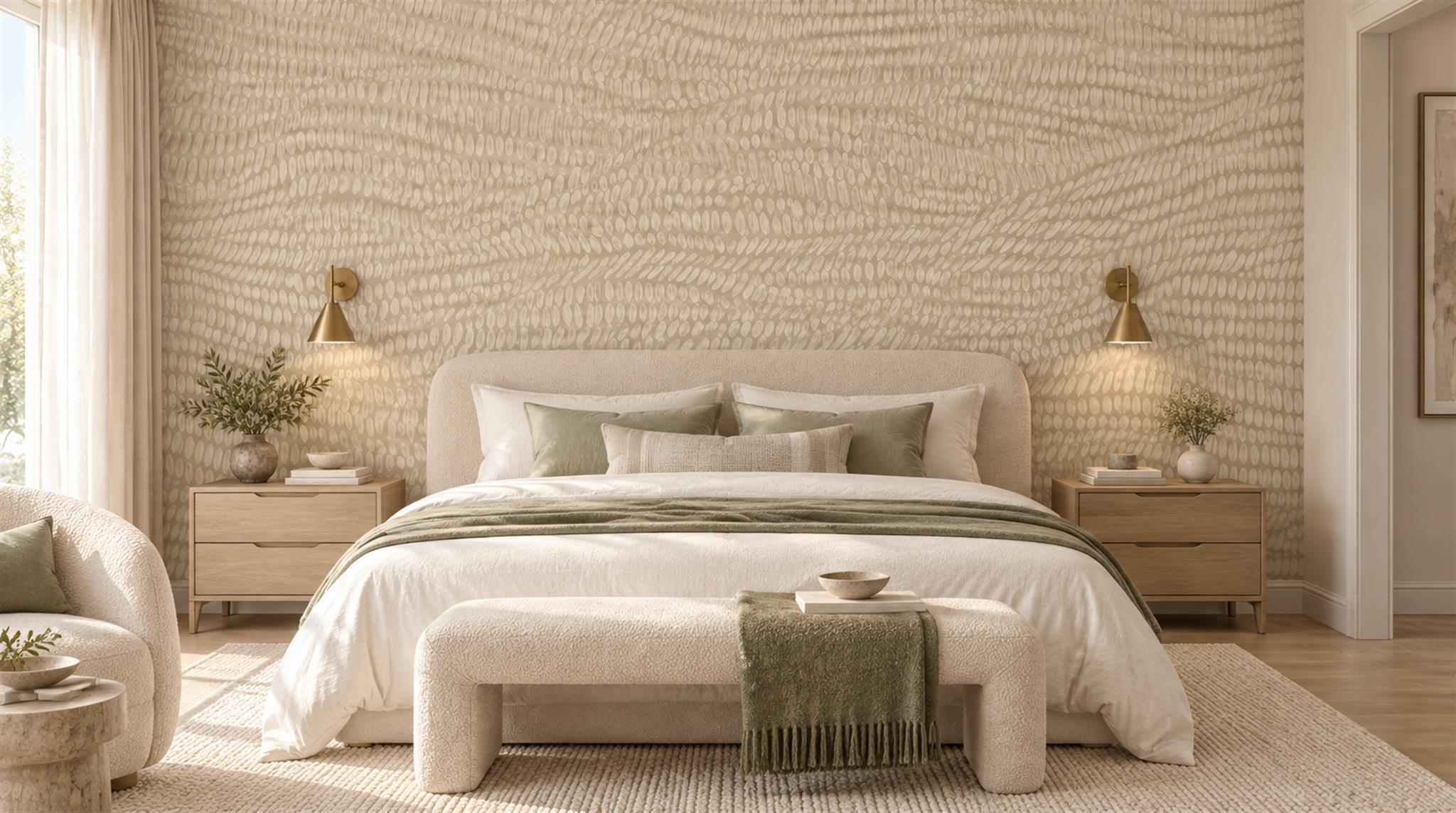 Beige Decorative Wall Art Wallpaper Mural Main
