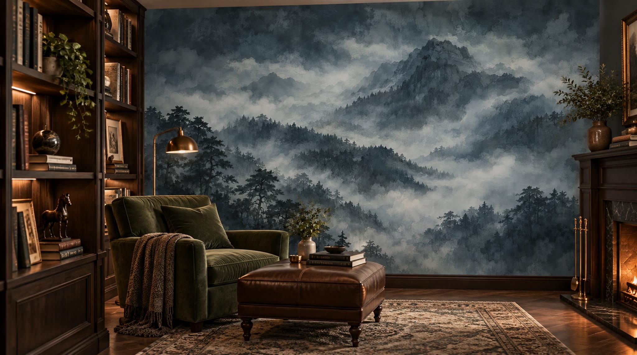 Navy Decorative Wall Art Wallpaper Mural Scene