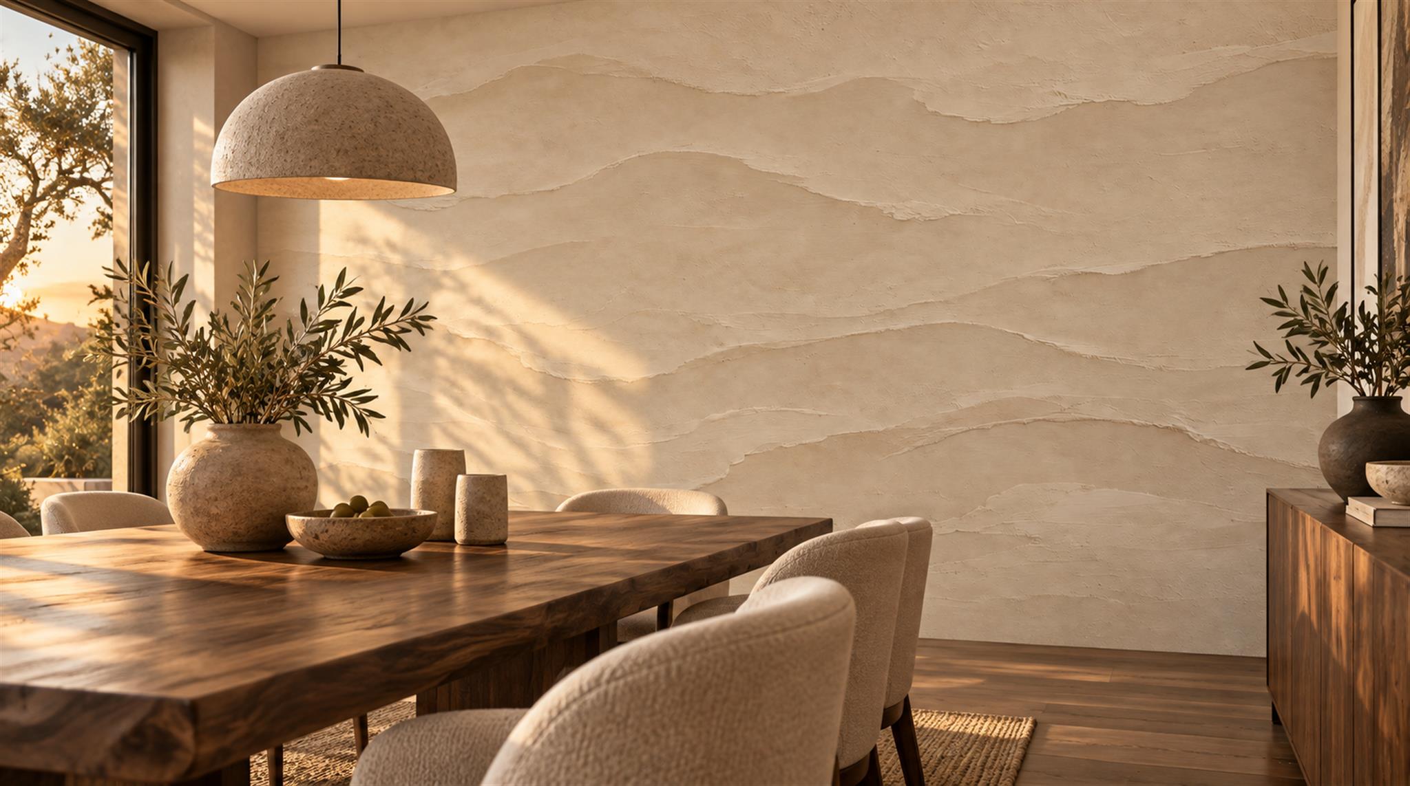 Beige Decorative Wall Art Wallpaper Mural Scene