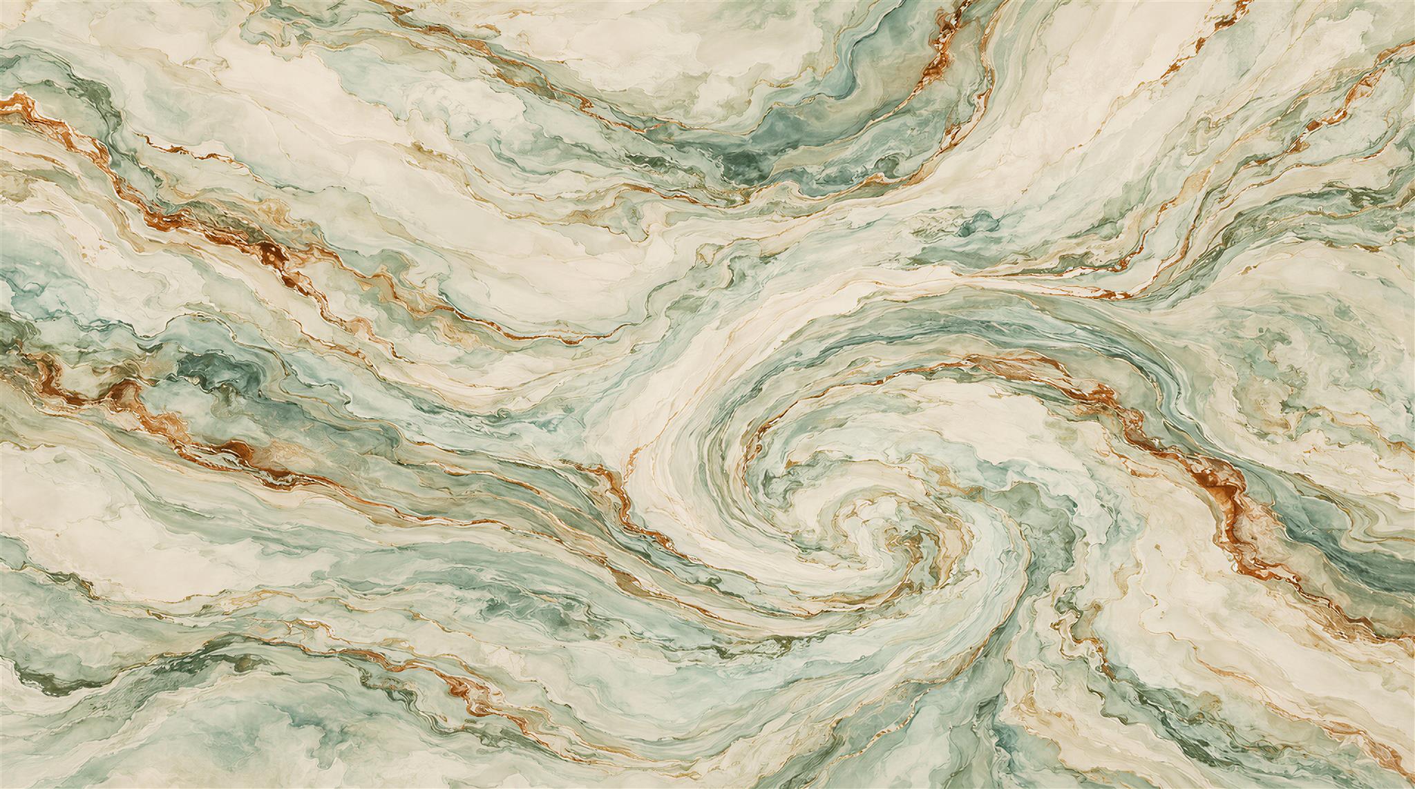 Sage Green Marble Veining Wallpaper Mural Scene