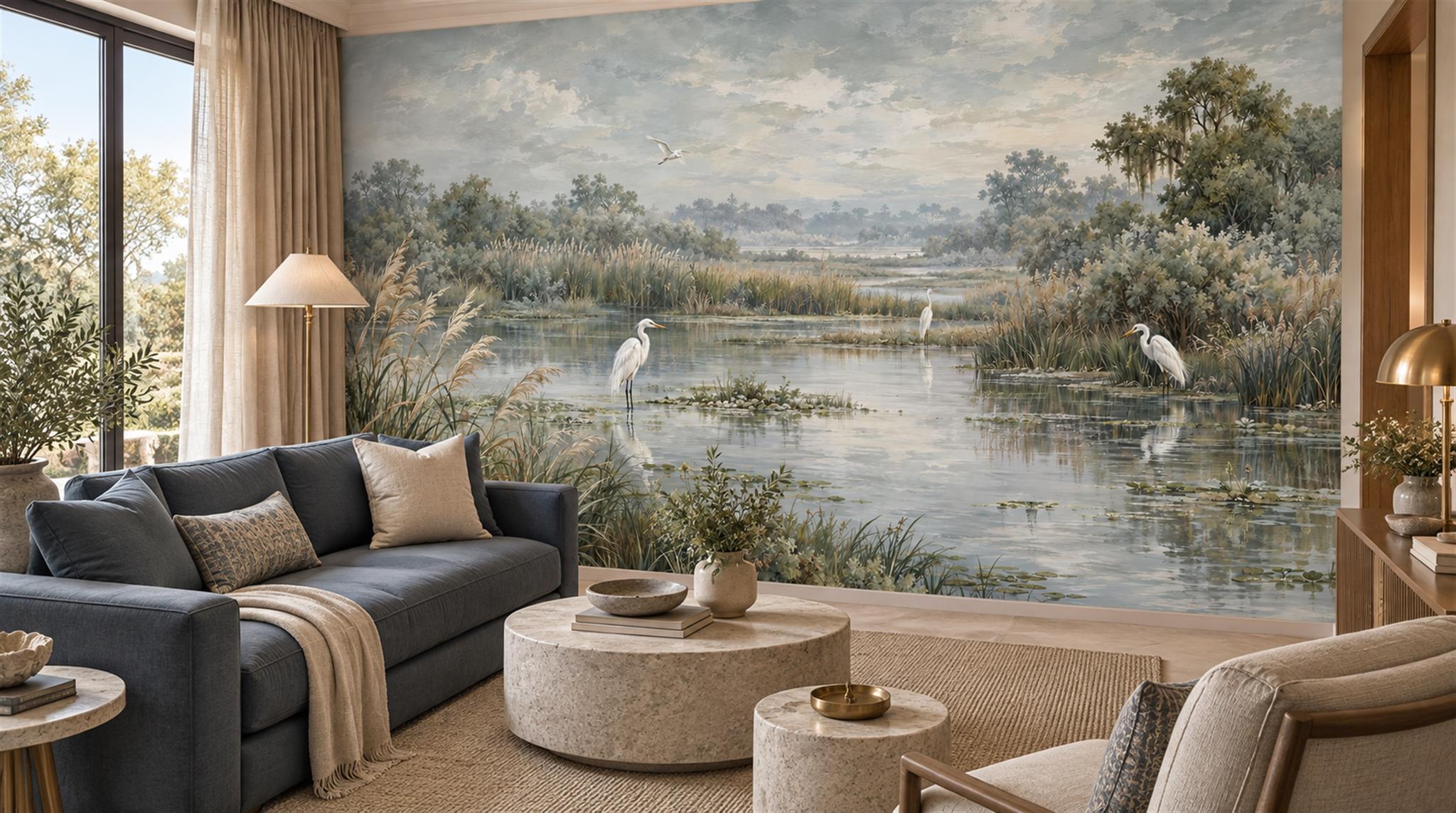 Grey Decorative Wall Art Wallpaper Mural Scene