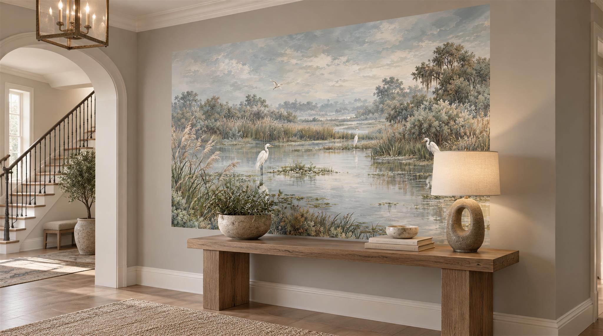 Grey Decorative Wall Art Wallpaper Mural Scene