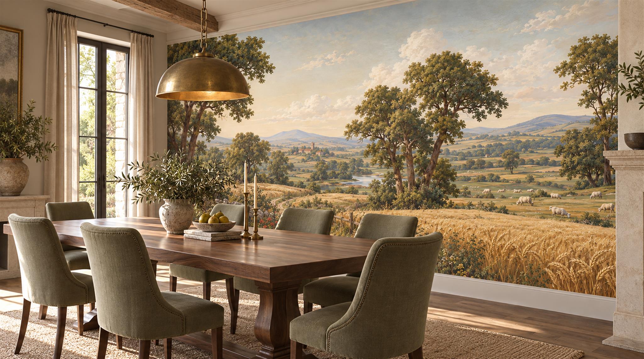 Gold Decorative Wall Art Wallpaper Mural Scene