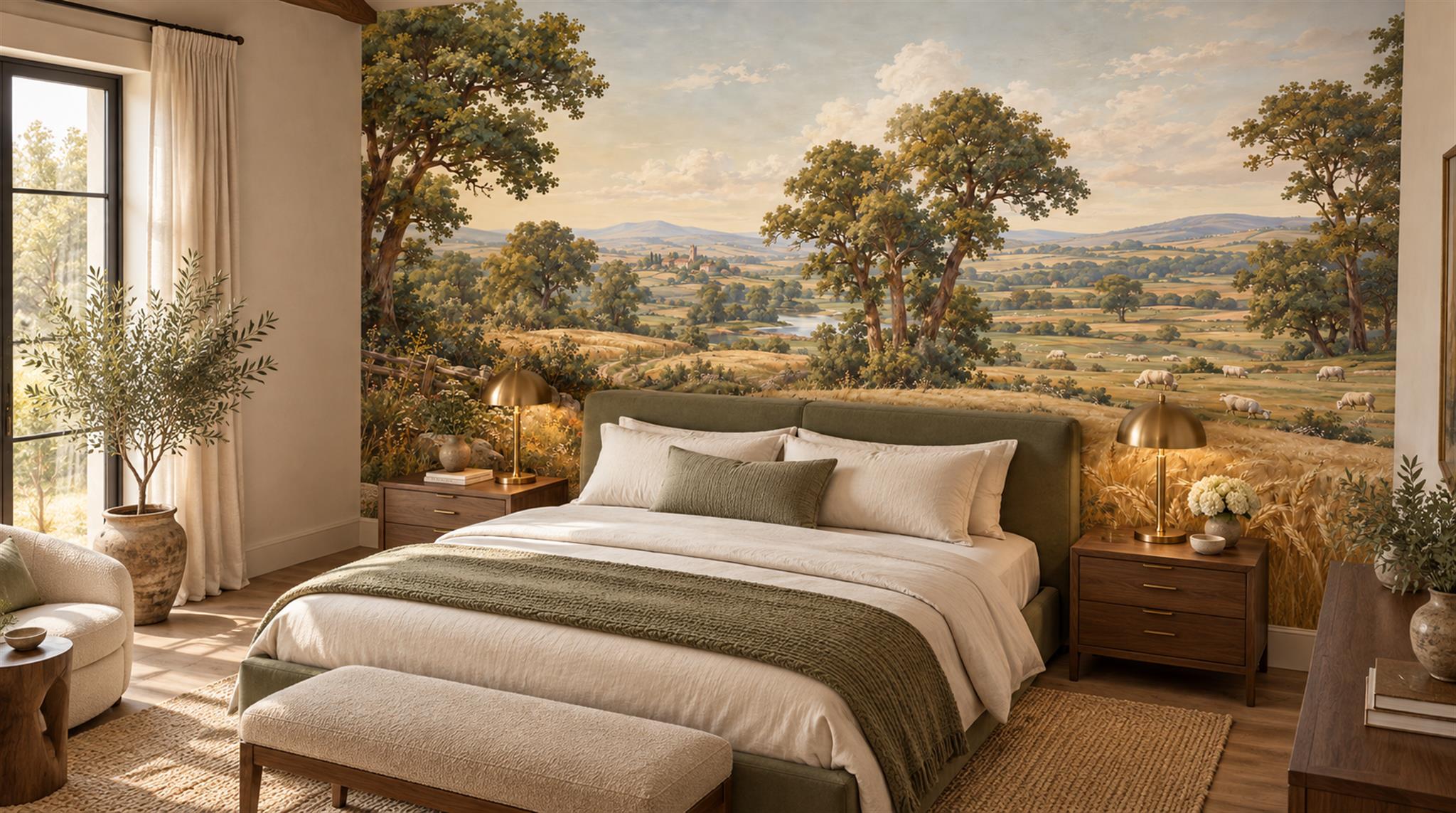 Gold Decorative Wall Art Wallpaper Mural Scene