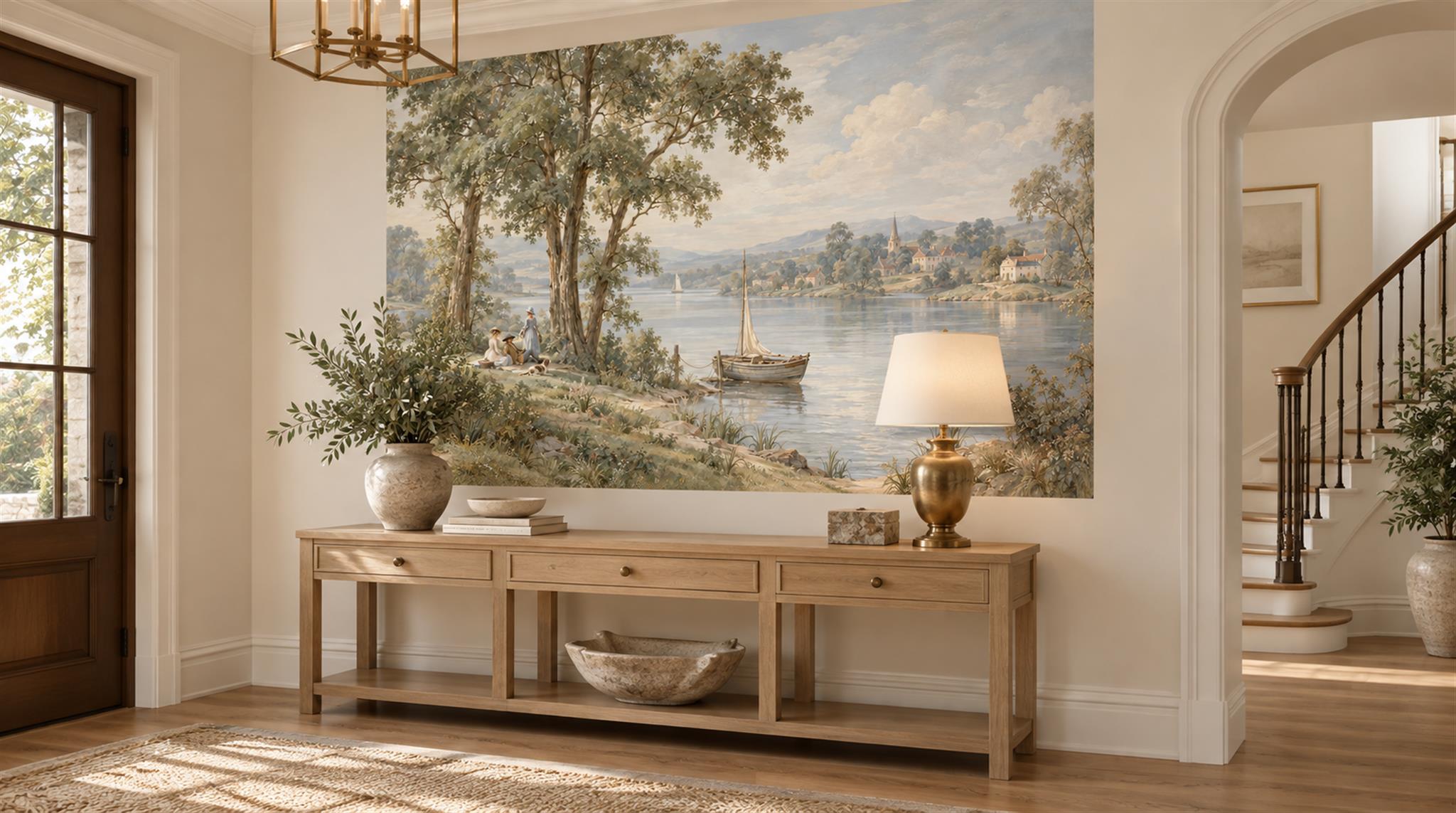 Grey Decorative Wall Art Wallpaper Mural Scene