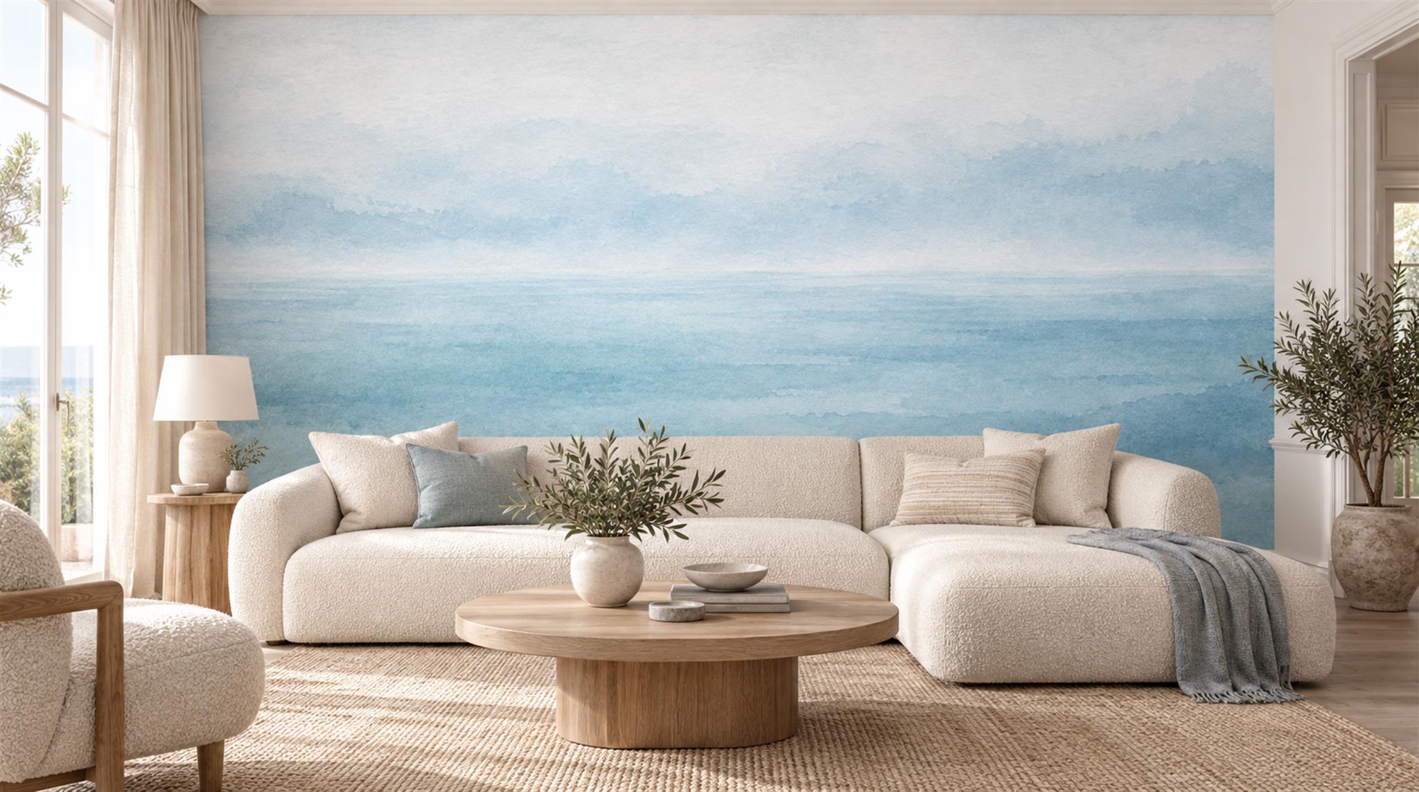 Blue Ocean Landscape Wallpaper Mural Main