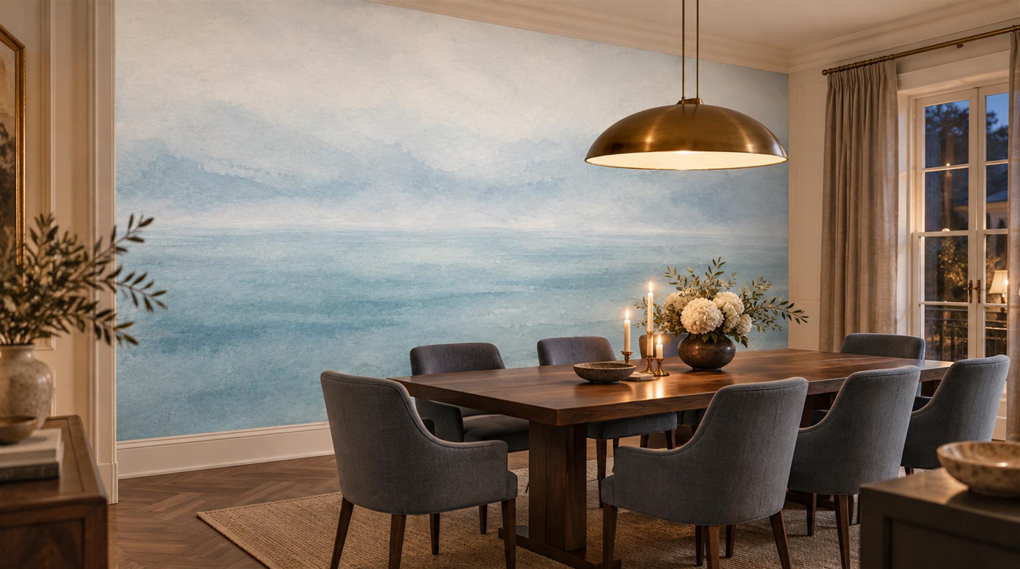Blue Ocean Landscape Wallpaper Mural Scene