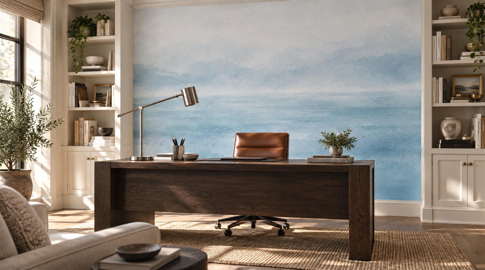 Blue Ocean Landscape Wallpaper Mural Scene