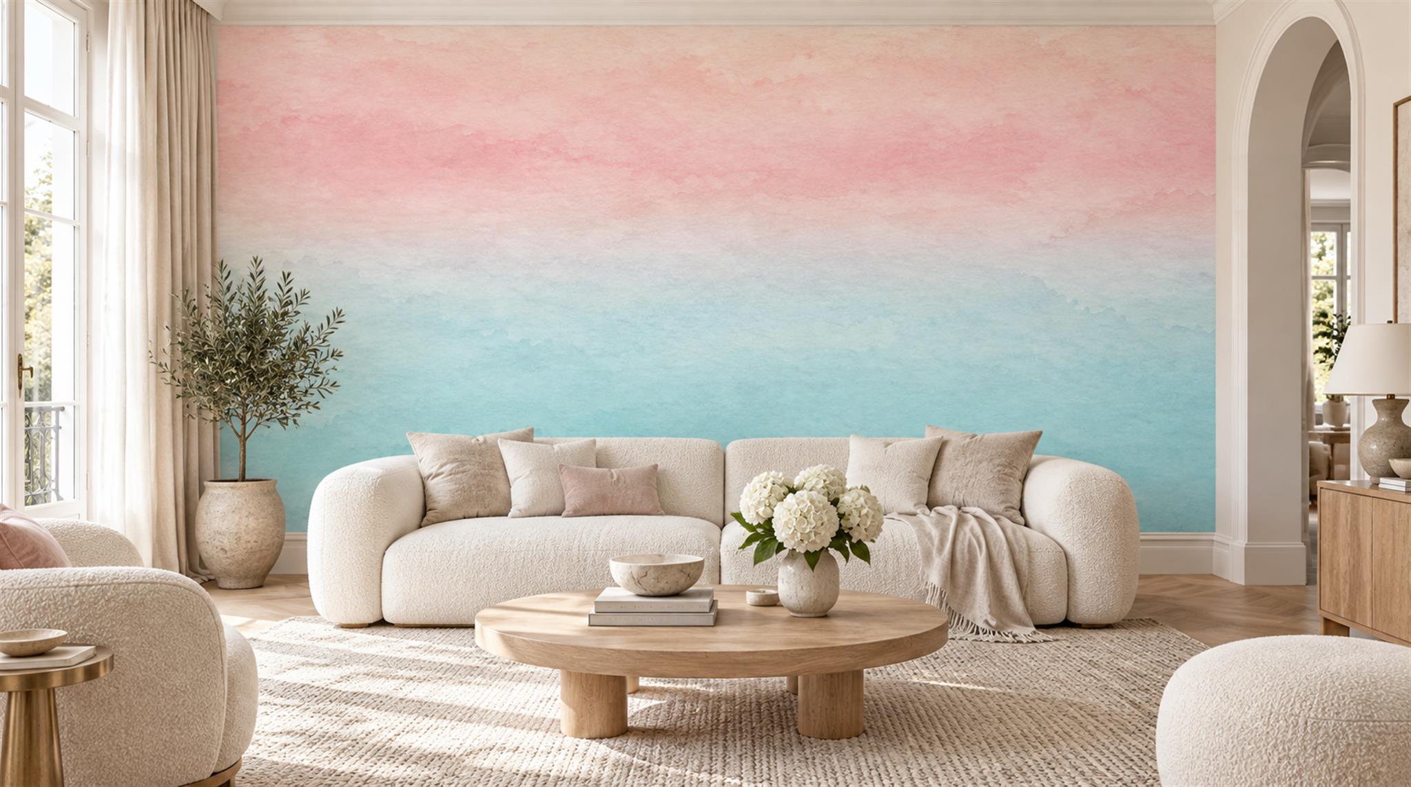 Soft Pastel Abstract Geometry Wallpaper Mural Main