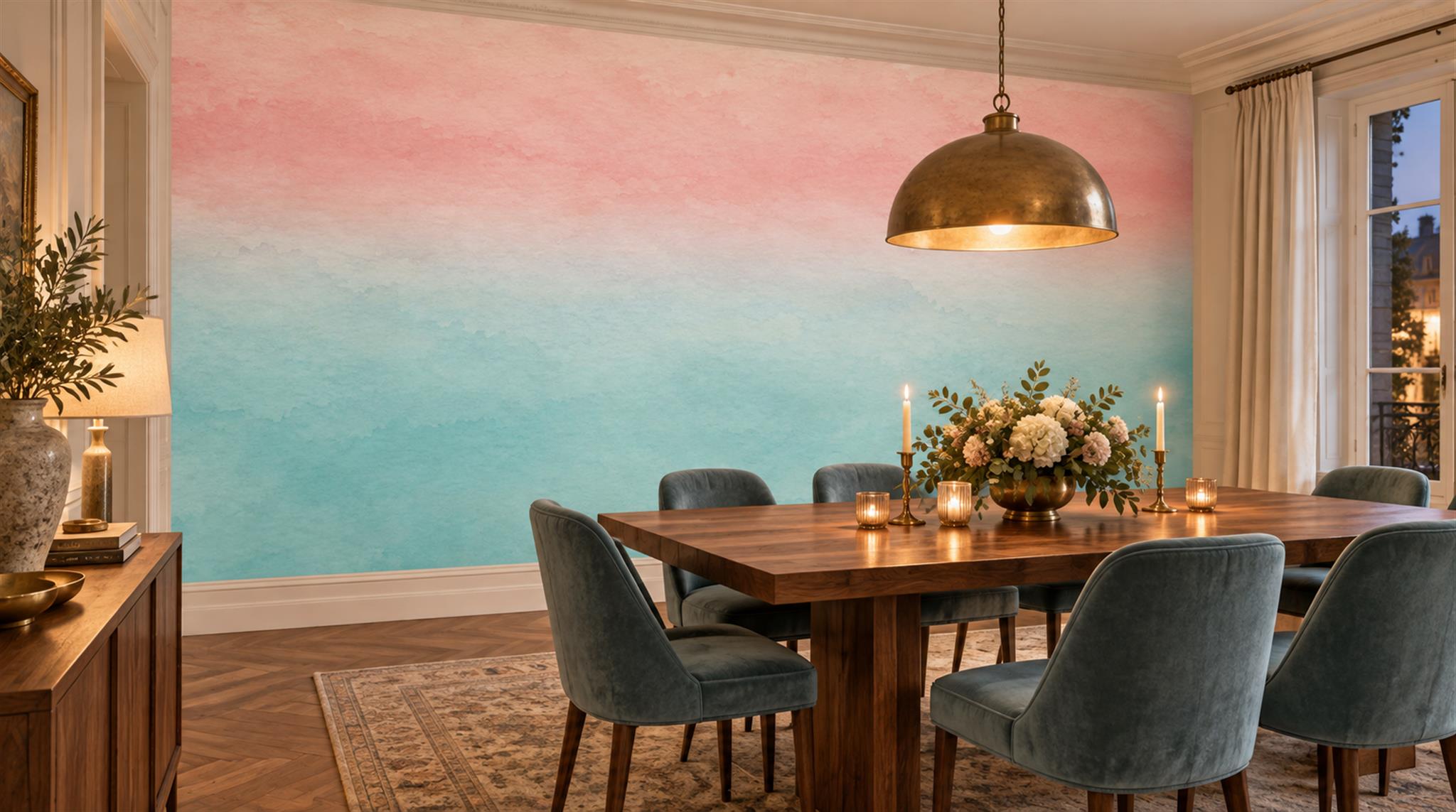 Soft Pastel Abstract Geometry Wallpaper Mural Scene