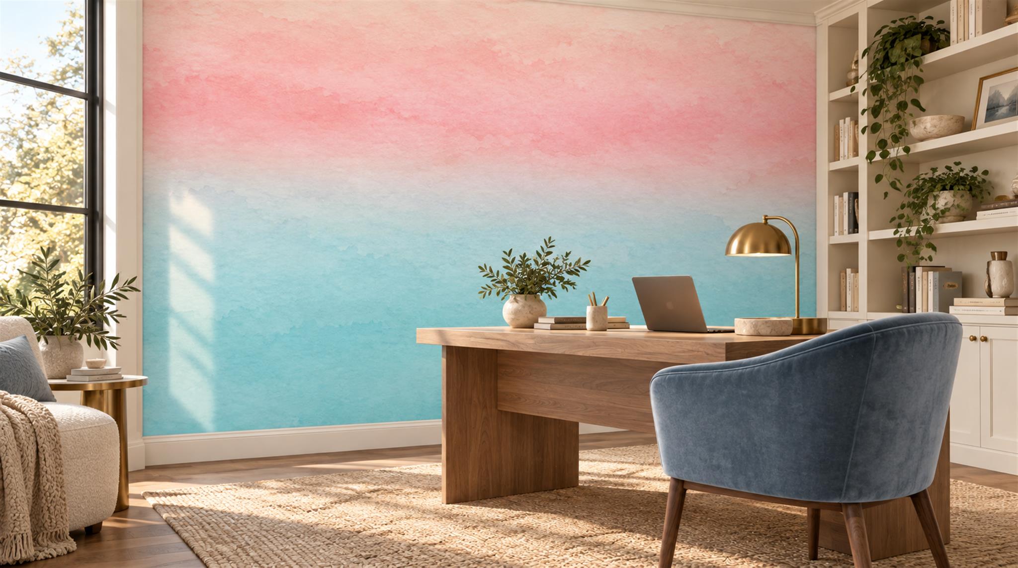 Soft Pastel Abstract Geometry Wallpaper Mural Scene