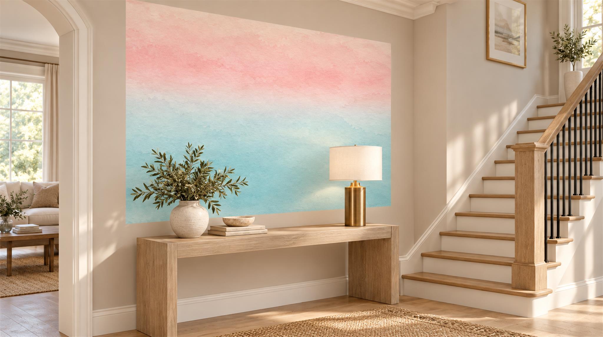 Soft Pastel Abstract Geometry Wallpaper Mural Scene