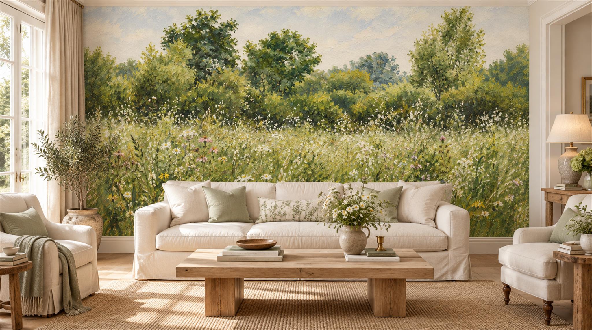 Green Decorative Wall Art Wallpaper Mural Main