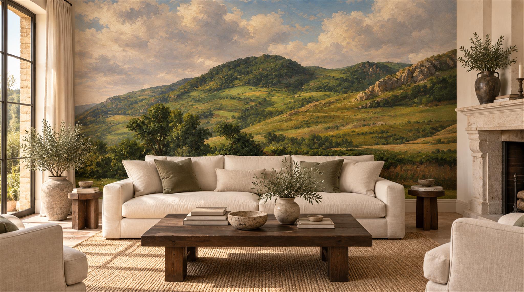 Gold Layered Foliage Wallpaper Mural Main