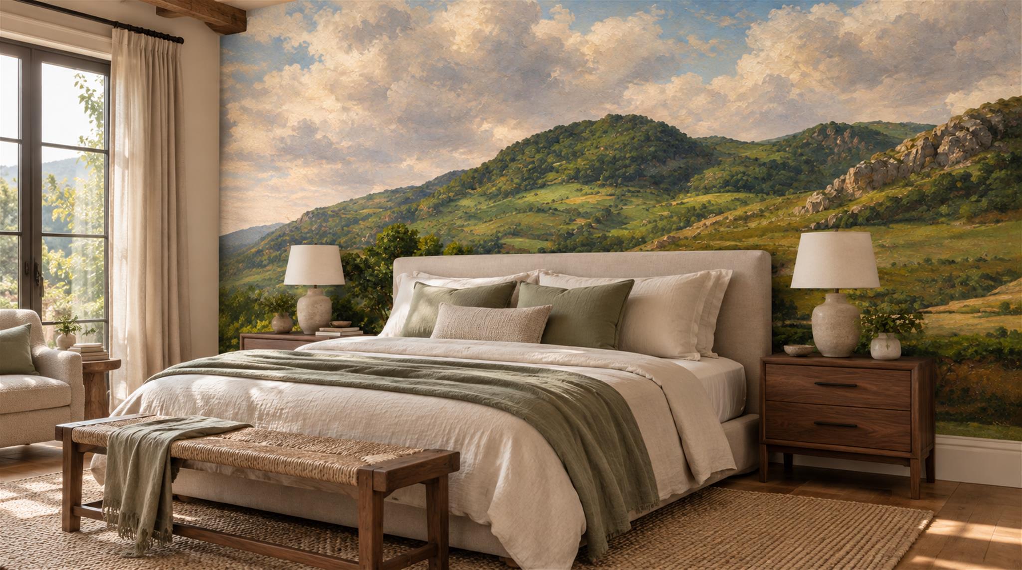 Gold Layered Foliage Wallpaper Mural Scene