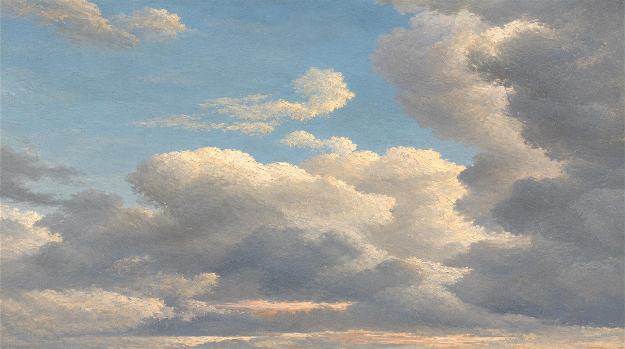 Blue Soft Cloudscape Wallpaper Mural Main