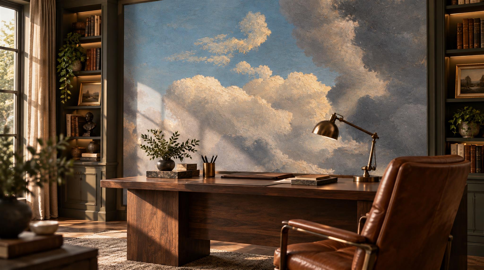Blue Soft Cloudscape Wallpaper Mural Scene