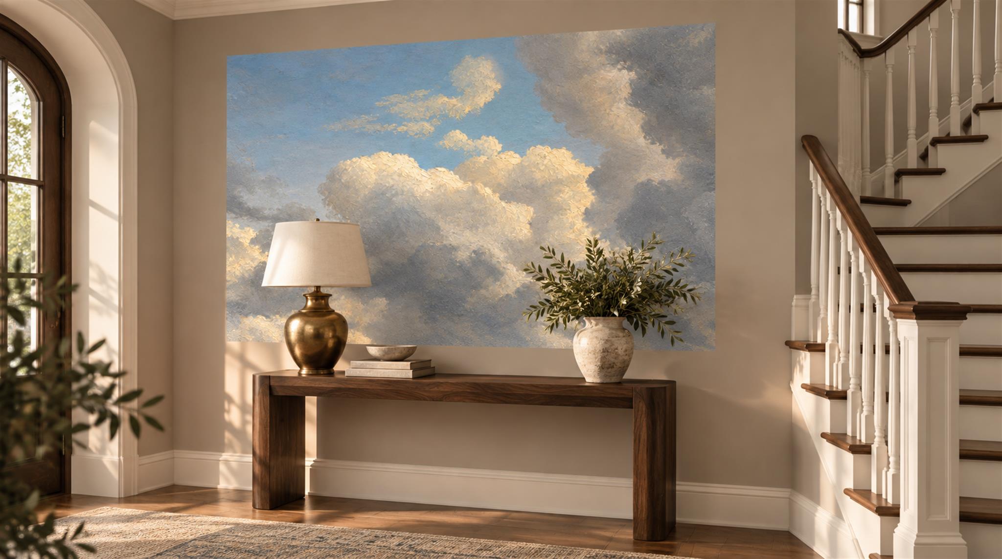 Blue Soft Cloudscape Wallpaper Mural Scene